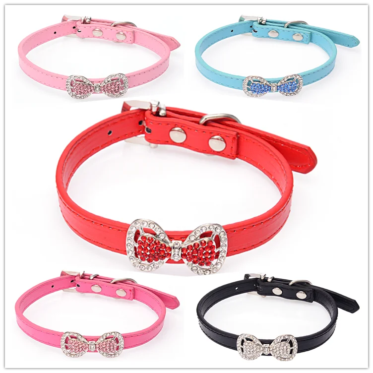 New Arrival Fashion Cute Puppy Collars Bow Necklace Pet Dog Collars