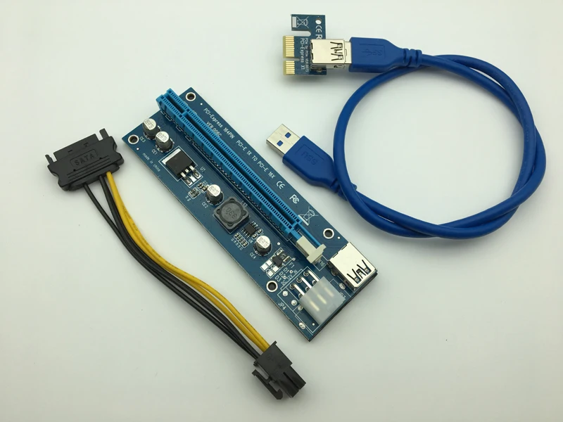 USB 3,0 PCI-E Express 1x к 16x расширитель Riser карта адаптер с 15pin до 6PIN мощность SATA кабель для BTC Биткойн Шахтер