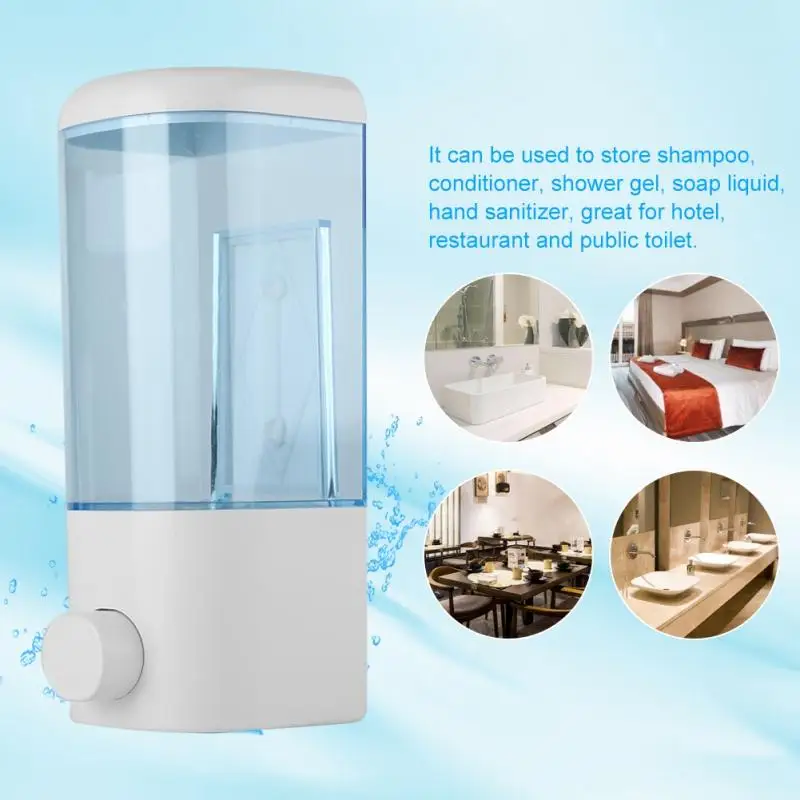 Стиль 400 мл ванная комната отель прикрепляемый к стене, пластиковый жидкий мыло шампунь лосьон ручной дозатор