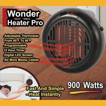 

900W Portable Handy 110V-250V Round Mini Electric Winter Fan Heater Household Wall Radiator Warmer Machine for Bathroom Living