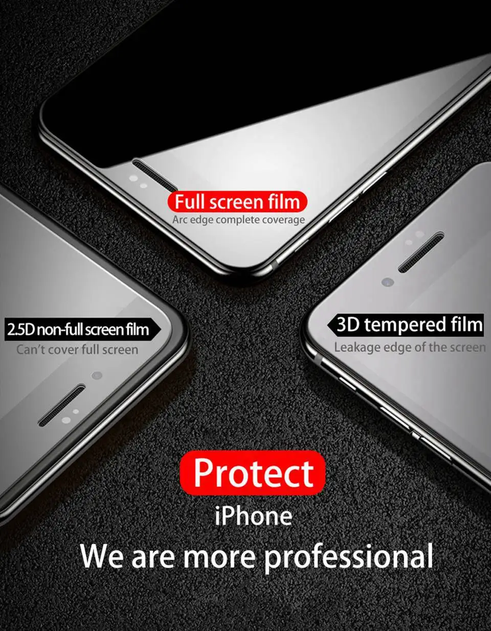 6D Protective Glass for iPhone X 6 Full Cover Screen Protector 5D iphone7 3D Tempered Glass for iPhone 8 X 6 6s 7 Plus XS Max XR (2)