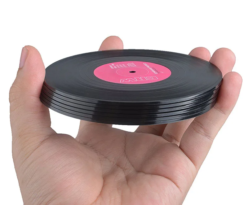 TEENRA 6 шт./компл. Ретро виниловая CD пластинка подставки для напитков подстаканник