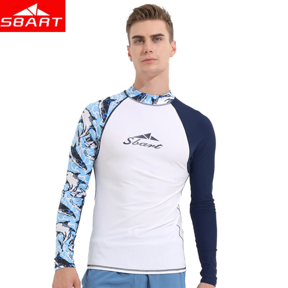 

SBART 2019 Rash Guard Man Surf Rashguard Swimsuit Long Sleeve Surfing Bathing Suits For man Surfing Diving Swimming T Shirt