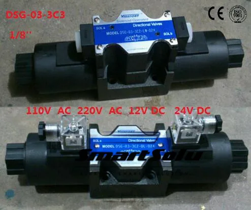 

Free shipping DSG-03-3C3 24V DC 1/8''  SOLENOID OPERATED DIRECTIONAL CONTROL VALVE, Terminal Box Type Plug-in Connector Type