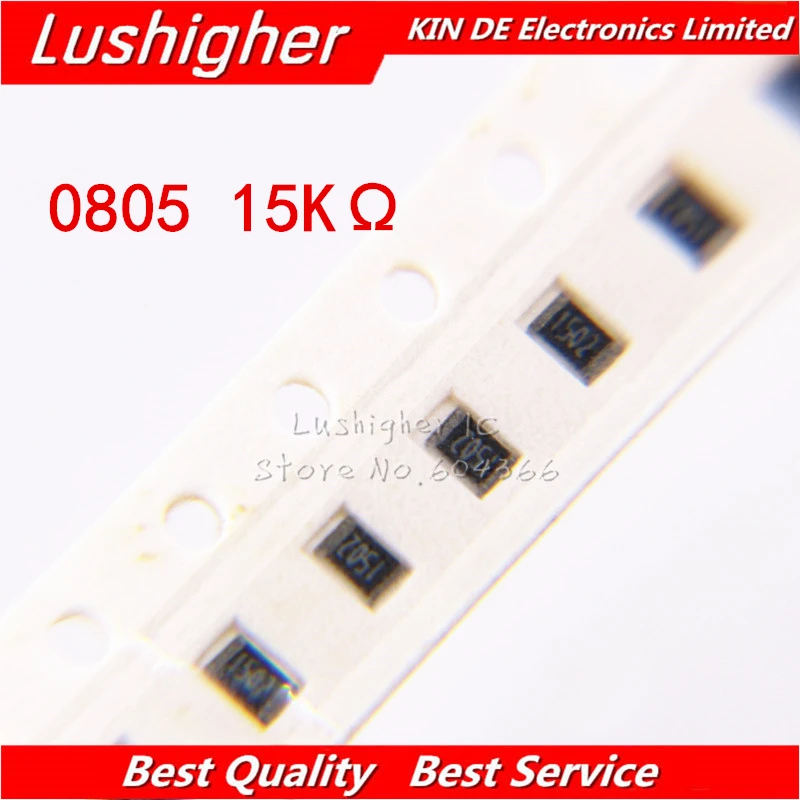 

100PCS 0805 SMD Resistor 5% 15K ohm 1502 153 15Kohm free shipping