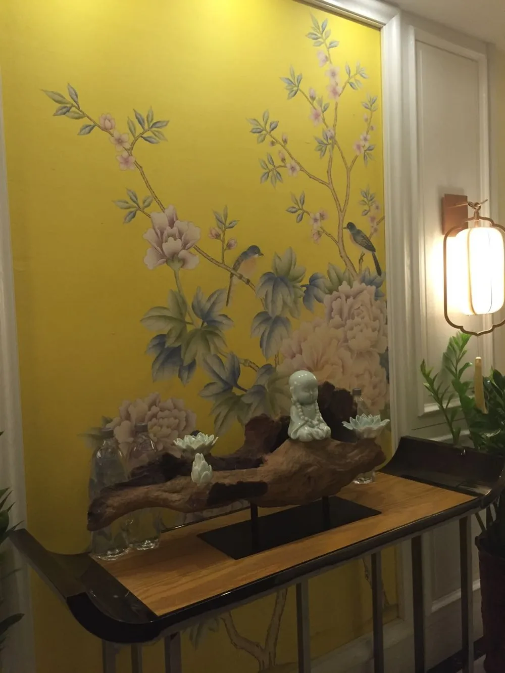 

Hot sales Classic elegant Hand-painted silk wallpaper painting plum blossom wallcovering many arts and background optional