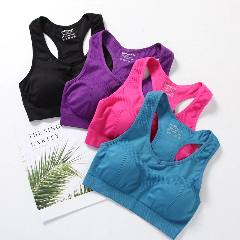 

US Warehouse Tube Tops Fashion Beauty Back Running Sports Fitness Refreshing Wrapped Chest Underwear Hive Shockproof Sports Bra