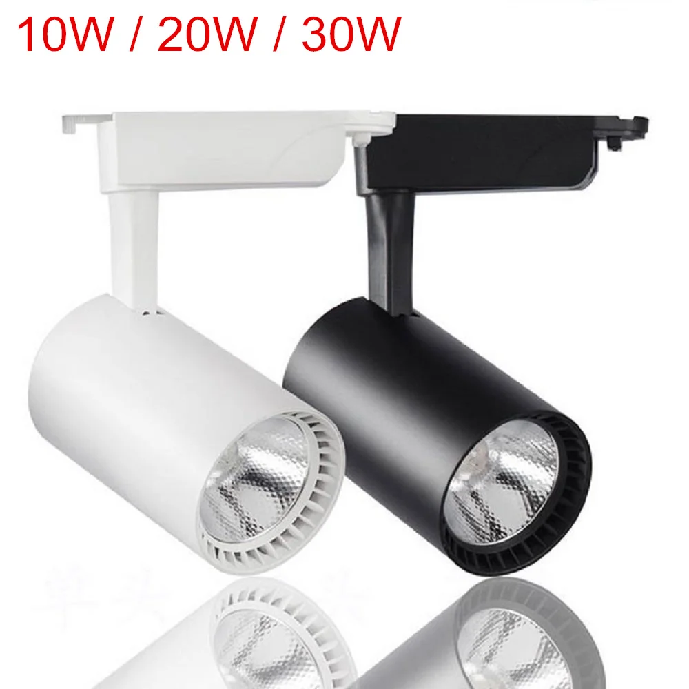 1 قطعة COB 20 W 30 W Led أضواء المسارات الألومنيوم السقف السكك الحديدية أضواء المسارات جي بقعة السكك الحديدية الأضواء استبدال مصابيح هالوجين