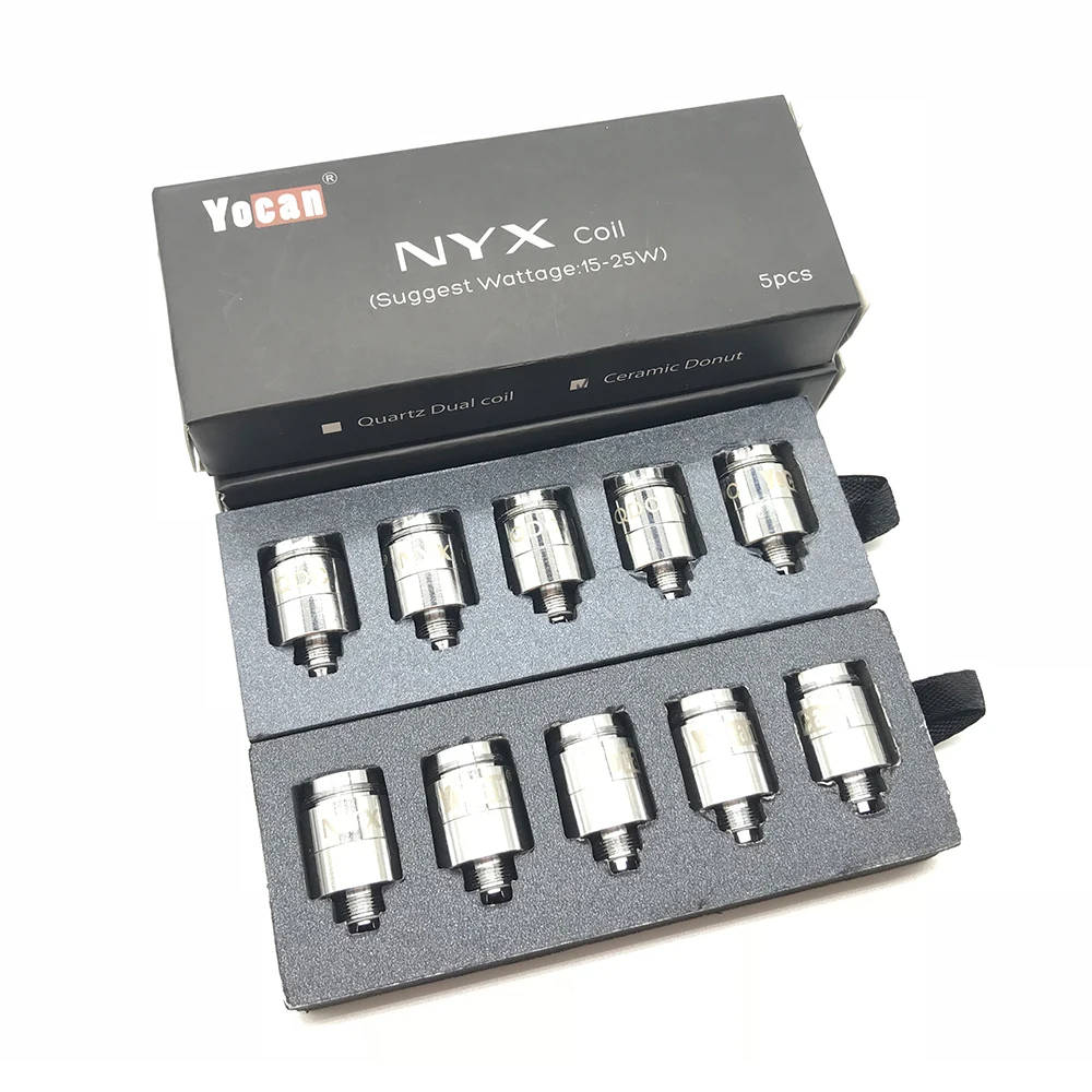 

5pcs Yocan NYX Atomizer Replacement Head Quartz Dual & Ceramic Donut Coil Electronic Cigarette Accessory Vape Tank Coils