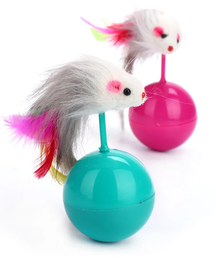 Новое поступление года прочный игрушки для котов Мими любимый Мех животных мышь стакан котенок игрушки для котов пластик играть Мячи - Цвет: 1pcs random color