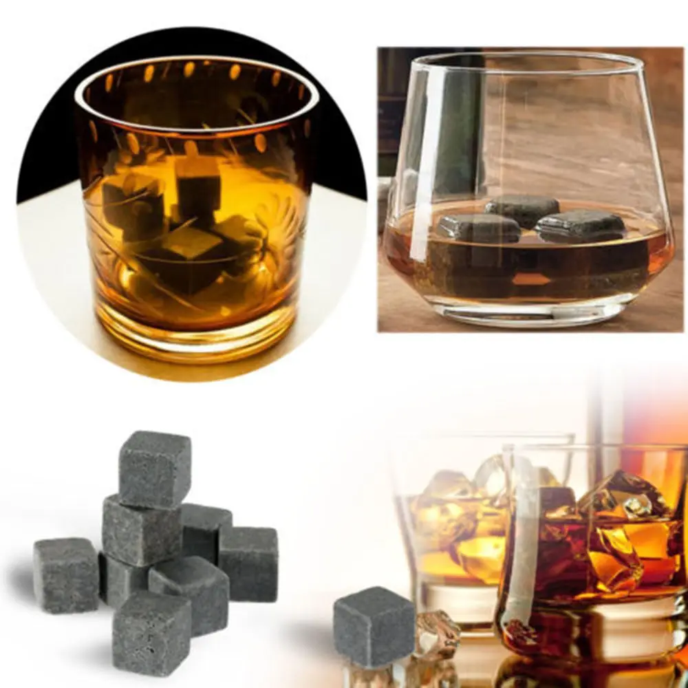 

(6pc/9pc Set)100%Natural Whiskey Stones Sipping Ice Cube Whisky Rock Cooler Bar