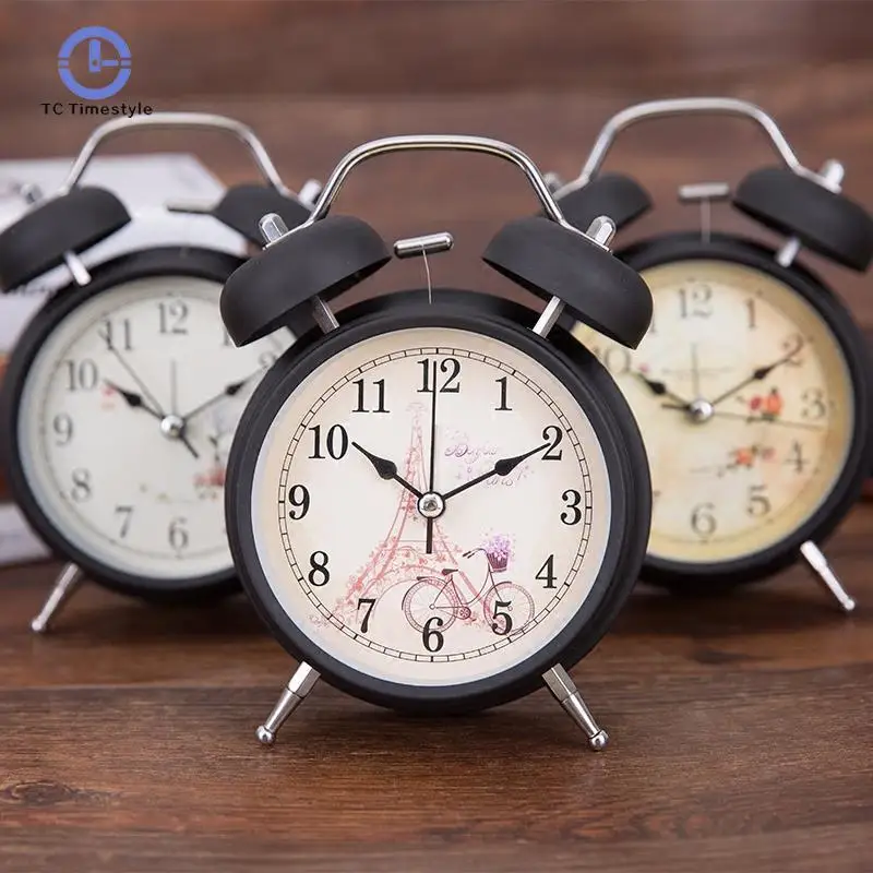 

Continental Retro Bell Knock Lazy Mute Student Bedside Luminous Fluorescent Digital Super Loud Alarm Clockalarm Clock