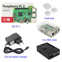 Raspberry Pi Start Kit Raspberry Pi 3 Model B+3pcs Aluminum Heat sink+ABS Case Box+5V 2.5A Power adapter for Raspberry Pi 3B+/2