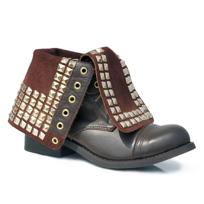 Motocicleta Retro Viejo Del Martin Estilo Black Con belge El Hacer Remache Perfetto Real Tamaño Prova Botas Grande Vaca Cuero La Británico De qwBvnTFP