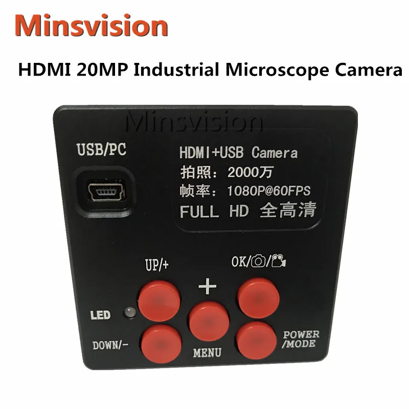 HDMI цифровой промышленный микроскоп камера 20MP 1/3 &quot60F/S видео C-MOUNT объектив |