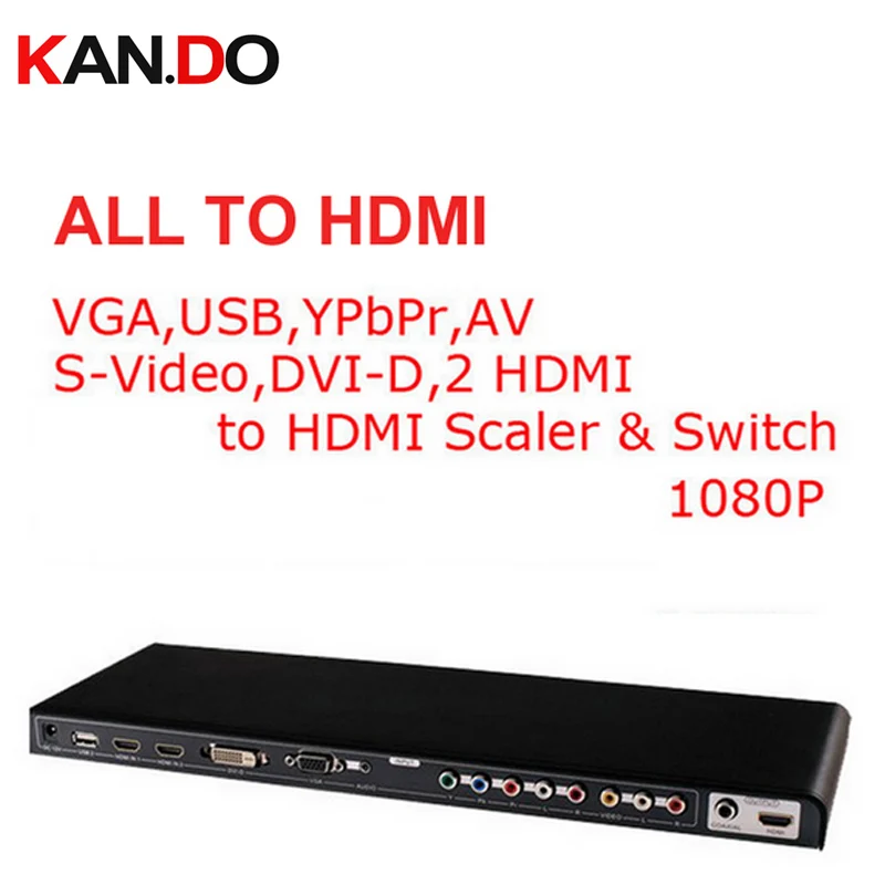 391n все видео конвертер HDMI 1080 P Весы и переключатель видео конвертер VGA, USB, YPbPr, AV, s-video, DVI-D, 2 HDMI конвертер HDMI