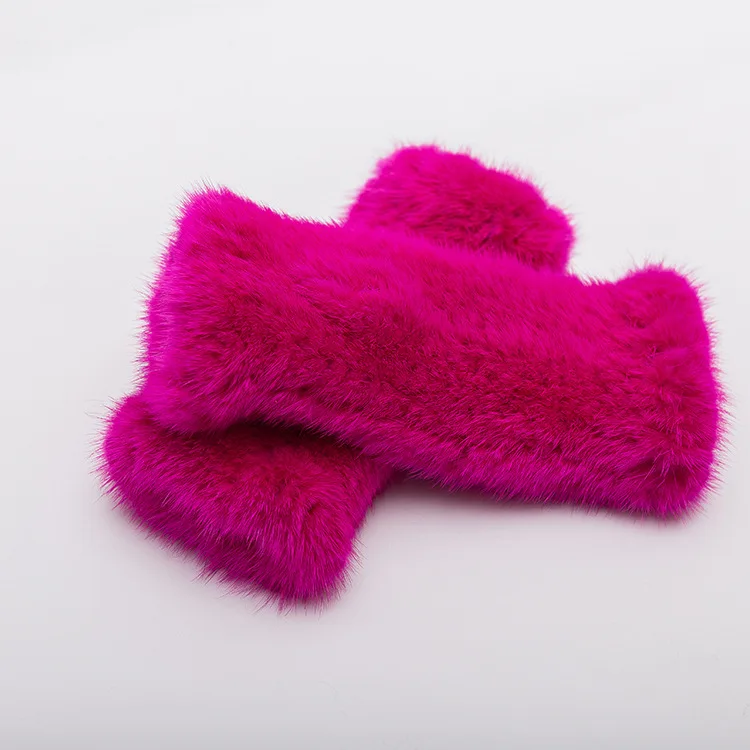 Luxury good quality Winter mink fur gloves for women Knitted Mink Fur Fingerless Genuine Gloves 2017 New Wome (6)