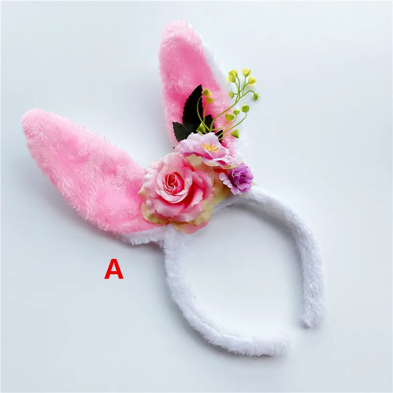 Дети Hairband кролик уха лента для волос для Платье на день рождения с цветочным принтом повязка для волос Интимные аксессуары для фотосессий