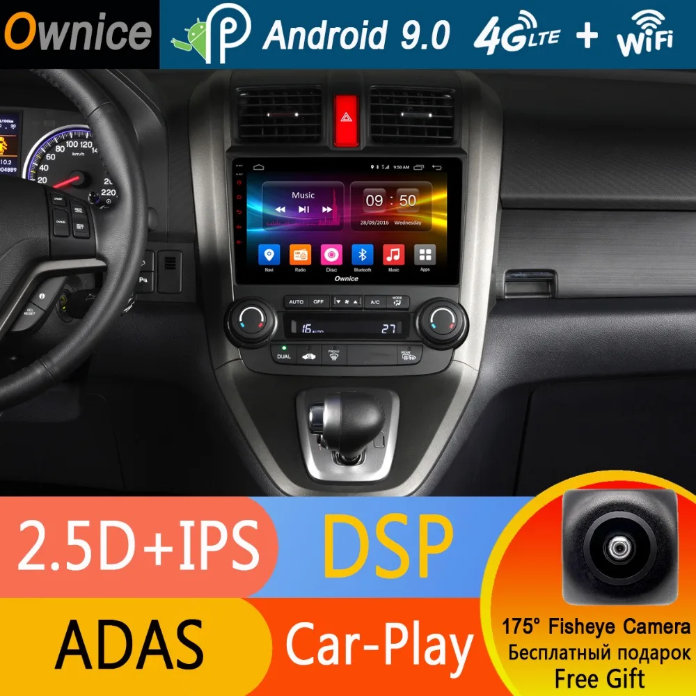 Top Octa 8 Core 9" IPS Android 9.0 Car DVD GPS Player For Honda CRV 2006 2007 2008 2009 2010 2011 Video Radio Stereo DSP CarPlay 1