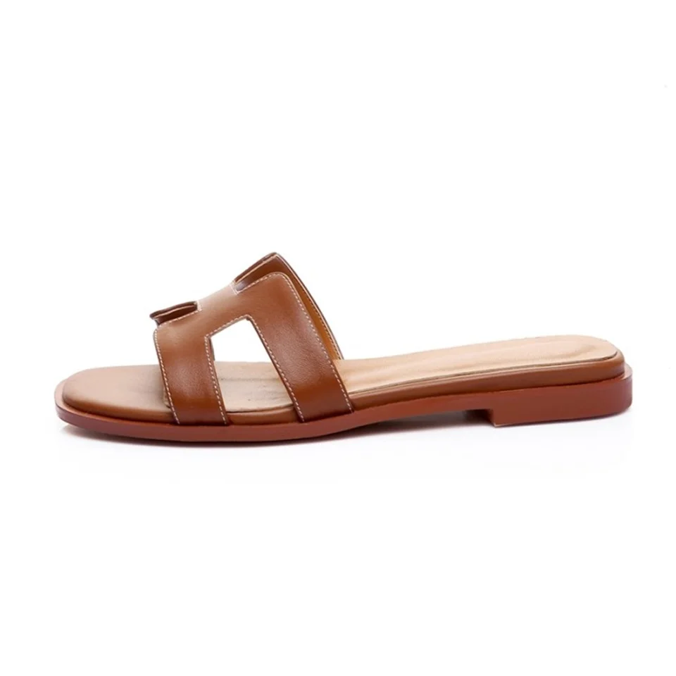 

Summer women's slippers really leather fabric sexy H sandals fashion comfortable women's slippers size 33-42