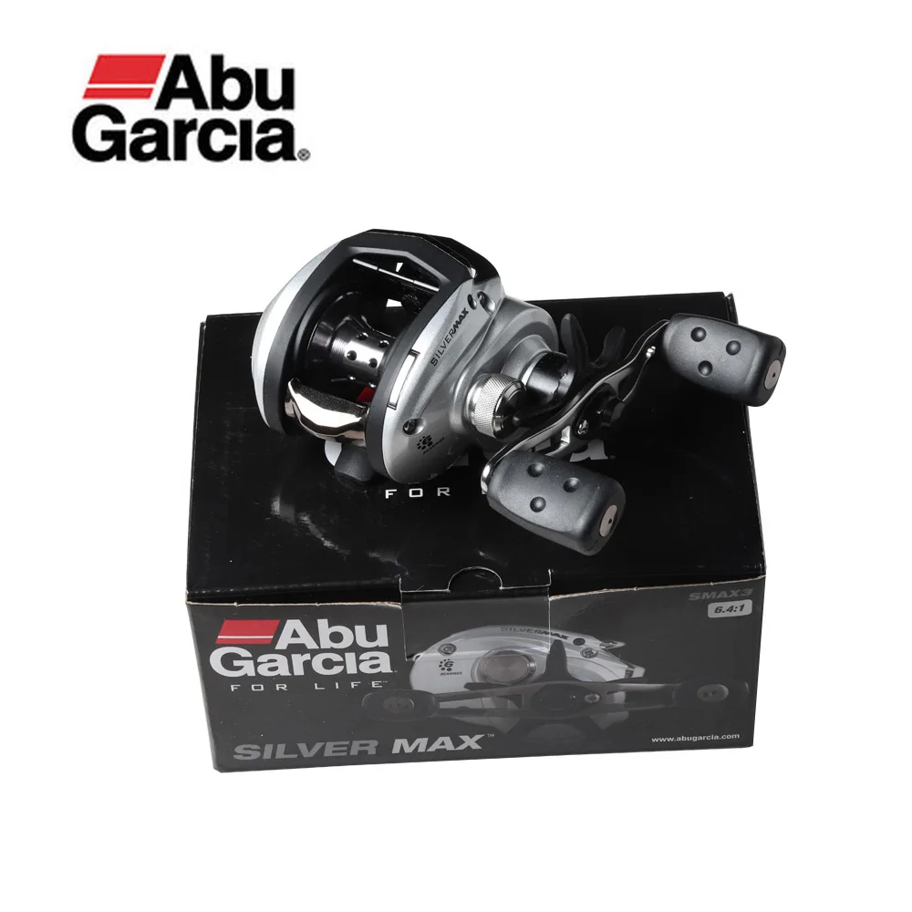 Original Abu Garcia Brand SILVER MAX3 SMAX3 Fishing Reel L/R Hand 5+1BB Max Drag 8kg 6.4:1 Bait Casting Reel Moulinet Peche