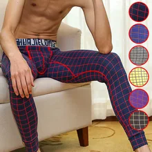 Мужское нижнее белье кальсоны HJL чесаный хлопок Полная решетка хлопок тонкий основа теплые брюки домашние брюки 911