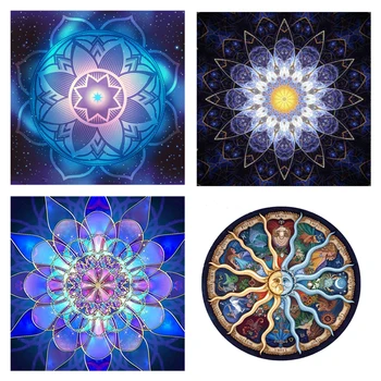 

Needlework 5D DIY Diamond Painting Cross Stitch Kits Wall Stickers Square Drill Full Diamond Embroidery Home Decor Mandala sun