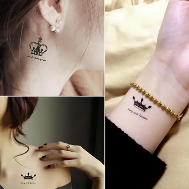 Neue Jugendliche Jungs Manner Frauen Wasserdicht Crown Formigen Tattoo Aufkleber Fur Diamant Arme Schwarz Schultern Brust Temporary Tattoos Aliexpress