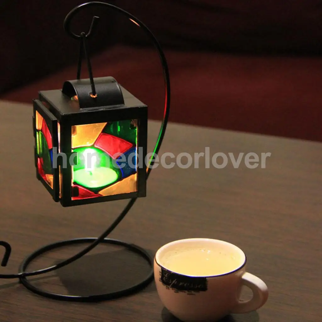 Mosaic Glass Wall Hanging Lantern Tea Light Candle Holder Weddings Festivals Holidays Events Christmas