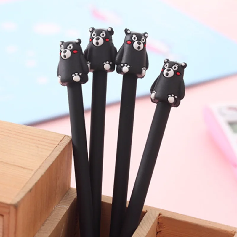 

3 PCS Cute Kawaii Black Ink Bear Gel Pen Cartoon Plastic Gel Pens for Writing Office School Supplies Stationery