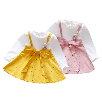 

New Spring Toddler Princess Sundress Outfits 6M-4T Fashion Floral Tutu Dress Children Girls Long-sleeved Clothes