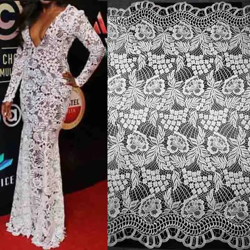

Water soluble High quality nigerian african lace fabric / guipure net cord lace fabric for wedding party dress red color M1015