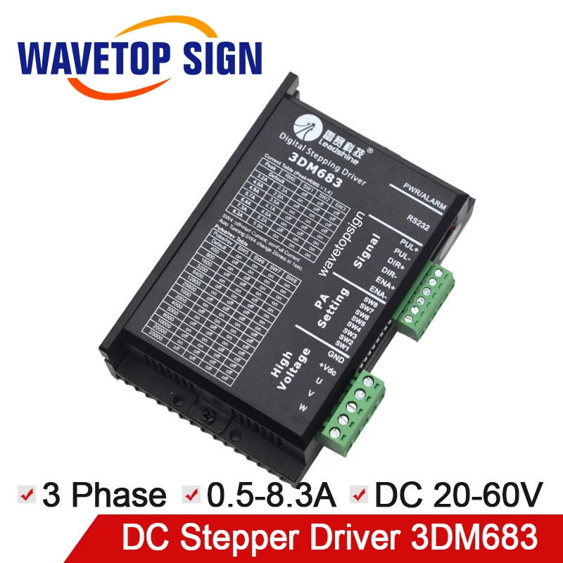 

Leadshine 3 Phase Stepper Driver 3DM683 use for CO2 Laser Engraving and Cutting Machine Match with 57 Serial Step Motor