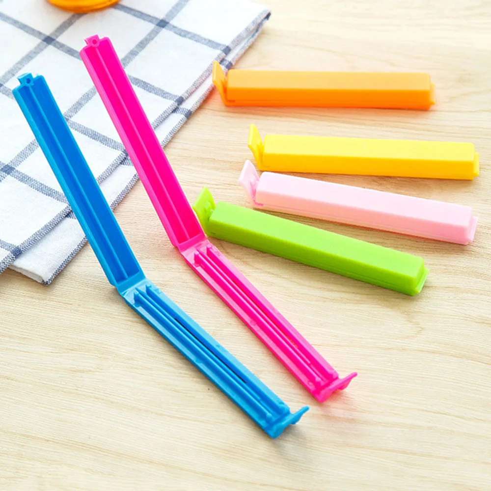 

10Pcs Random Color Kitchen Storage Food Snack Seal Sealing Bag Clips Sealer Clamp Plastic Tool Portable New Bag Closer