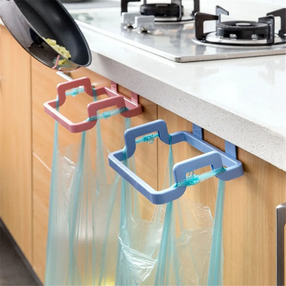 

1pc Plastic Garbage Bag Rack Portable Hanging Trash Rubbish Bag Storage Rack Holder Kitchen Gadgets Storage Rack Hot Sale Sep 10