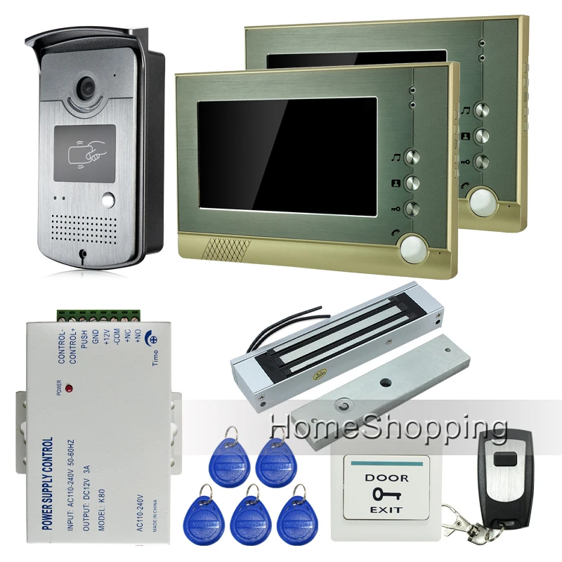 Free Shipping Home Doorphone 7 TFT Video font b Door b font Phone Intercom System 1