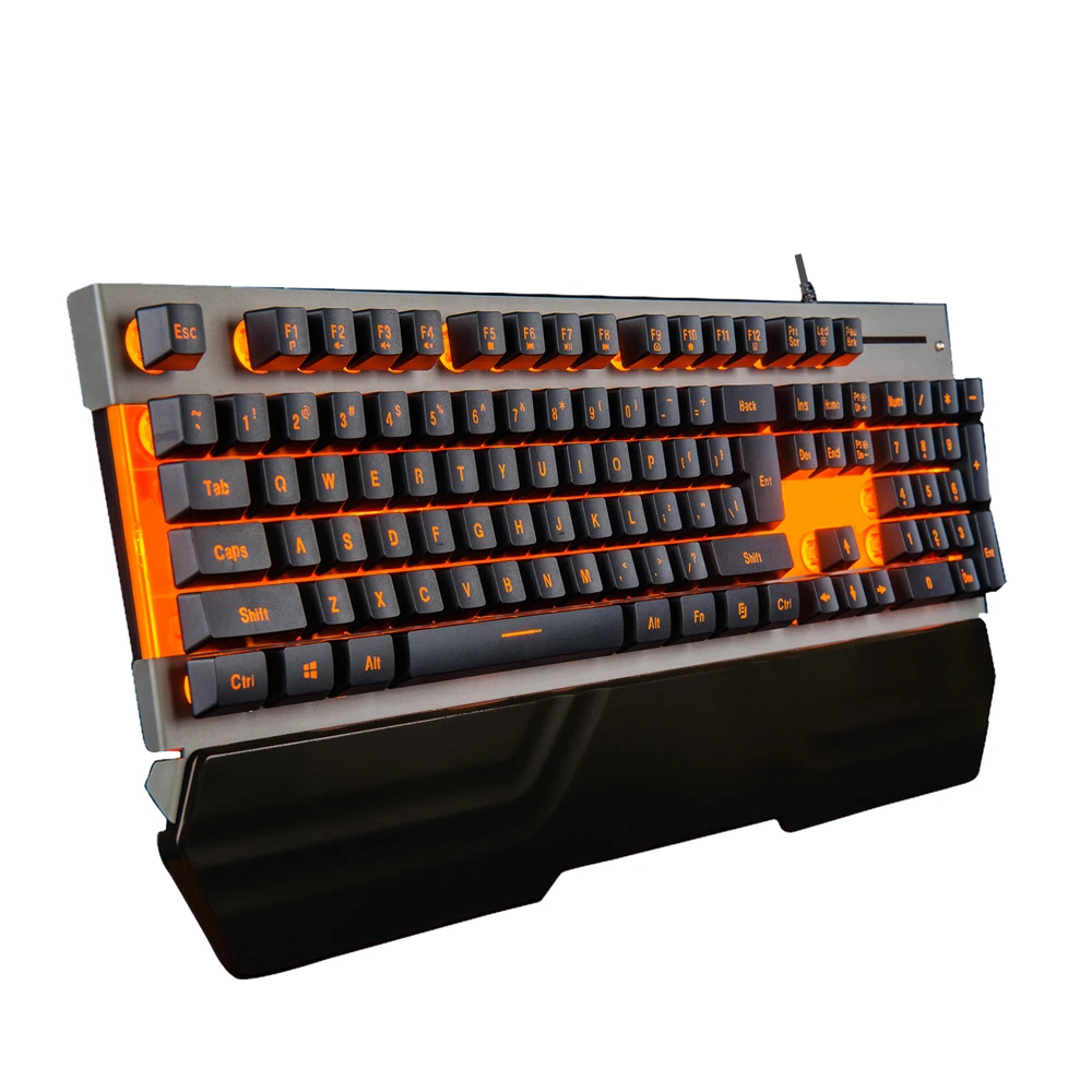 

Wrist Support Gaming Keyboard 104 keys USB Wired LED Backlit PC Computer Keyboard Feel like Mechanical Keyboard For LOL Gamer