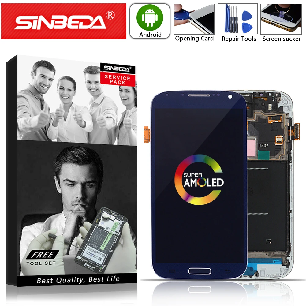 5," AMOLED для SAMSUNG Galaxy S4 ЖК-дисплей сенсорный экран с рамкой для SAMSUNG S4 дисплей S4 ЖК-экран i9505 i9500 i9506 i337