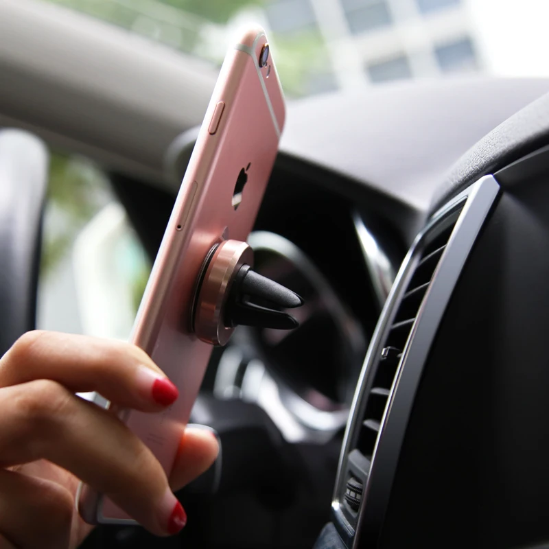 Voppton Portable Car Holder Phone Magnetic Kit Super Mini Air Vent Outlet Car-Styling Cell Phone GPS Stand Bracket For iPhone  (9)