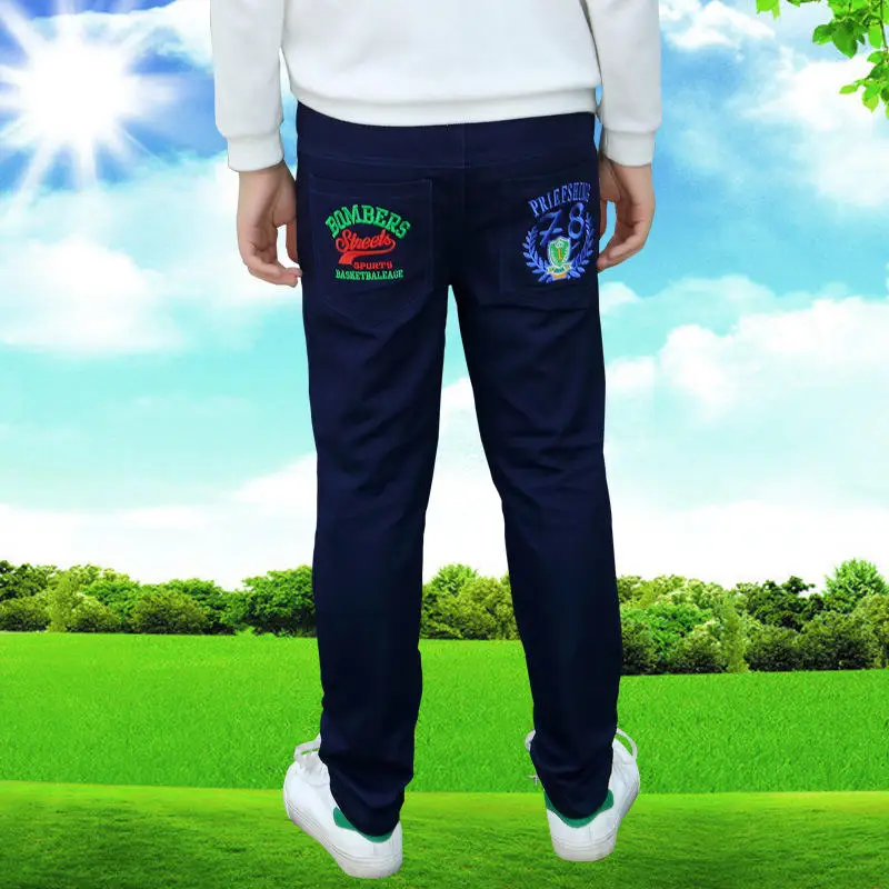 

Boys Pants For Boys 2018 Casual Cotton Elastic Trousers Waist Pencil Pants Children Clothing Kids Eagle Eembroide Pants 4T 5T 16