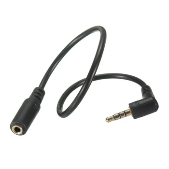 

3.5mm 4Pole 90 Degree Angled Male to Female AUX Audio OMTP interchange CTIA Cable New