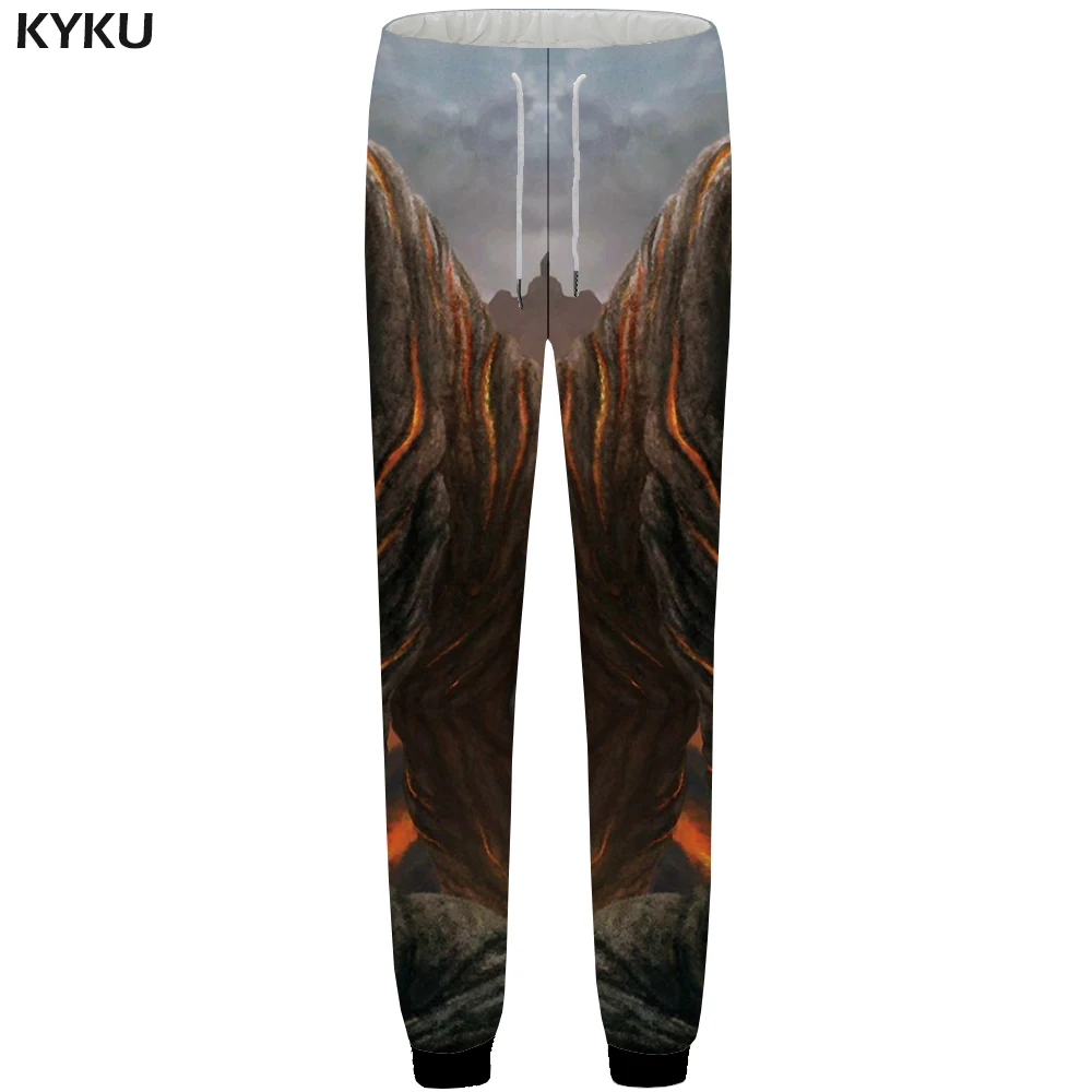KYKU di Marca Pantaloni di Montagna Degli Uomini di Fiamma Pantaloni Della Tuta Jogging Sky 3d Stampa Bodybuilding Pantaloni Dritti Baggy Mens Pantaloni Streetwear