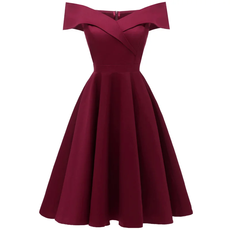 

2018 shoulder-satin satin dress