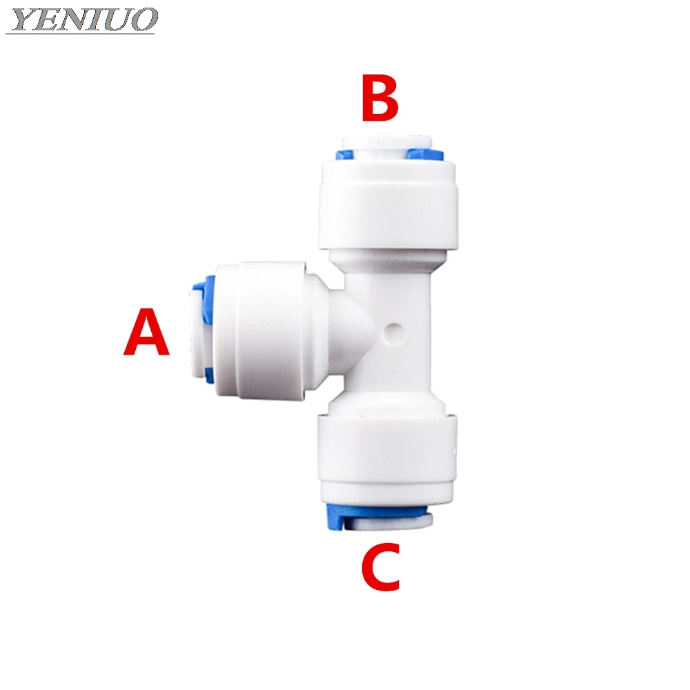 Т Тип RO воды обратного осмоса разъем для аквариумной системы 1/" 3/8" OD трубка быстрый разъем равный тройник