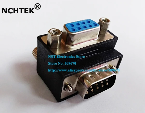 

NCHTEK RS232 DB 9pin Male to Female Right Angled 90 Degree Adapter/Free Shipping/10PCS