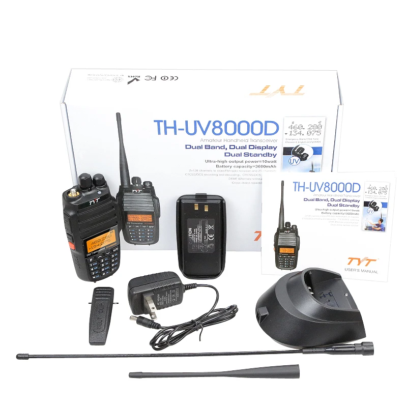 Обновленная версия TYT TH UV8000D CTCSS/DCS 3600Mah двухдиапазонный U/V fm радио Любительская