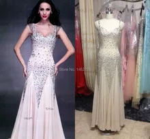 Free Shipping Real Sample Fully Crystal Beads Spaghetti Strap Sweetheart Women Fashion Dresses Evening Prom Dresses 2015