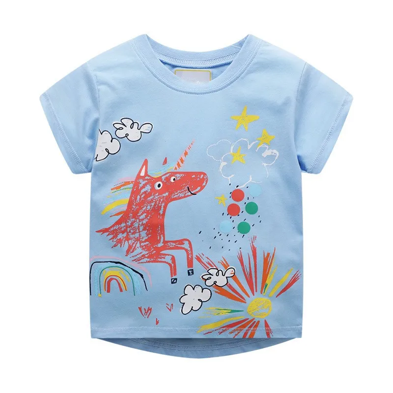 VIDMID футболки для девочек; летняя милая детская футболка; Одежда для маленьких девочек; футболки с животными; хлопковые детские футболки для девочек