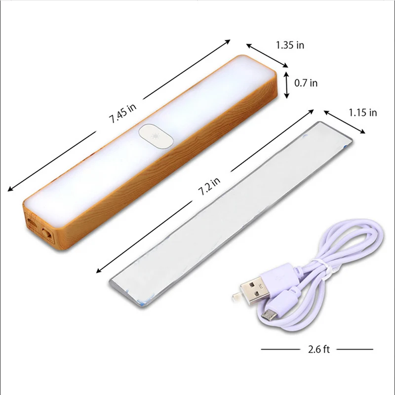 Best LED Colorful Wood Grain Touches Magnetic Night USB Light Magnetic Suction Cabinet Little Lamp QJS Shop