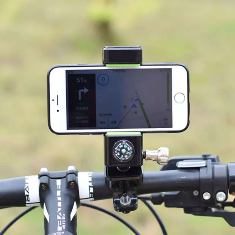 

Multi-functional Bicycle Handlebar Mount Bracket Motorbike Phone Holder With Compass Bracket for iPhone 3.5-6.5 inch Cel
